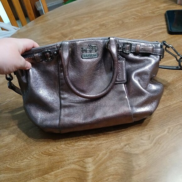 Coach Handbags - Women's silver metallic Coach purse handbag